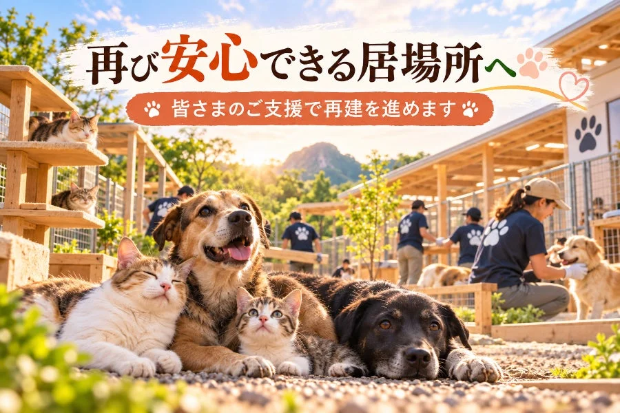 犬猫の居場所の再建を伝える募集用ビジュアル