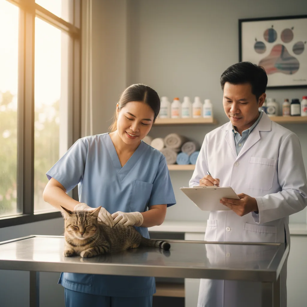 猫の健康確認のAI生成イメージ